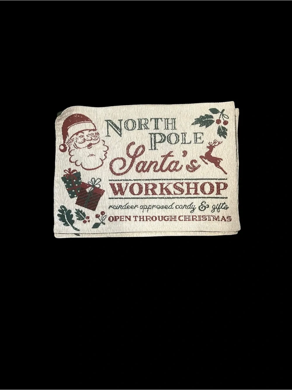 NEW Windham Weavers North Pole Santa’s Workshop Tapestry Placemats - Set of 4